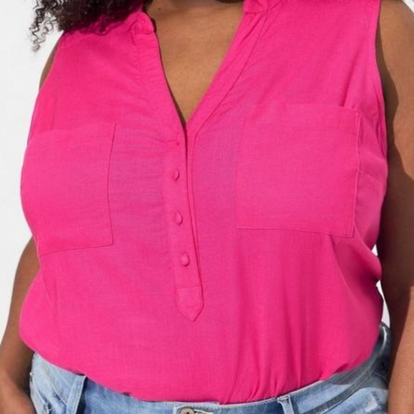 NWT Torrid Size 00 Harper Linen Pullover Tank - Picture 2 of 7